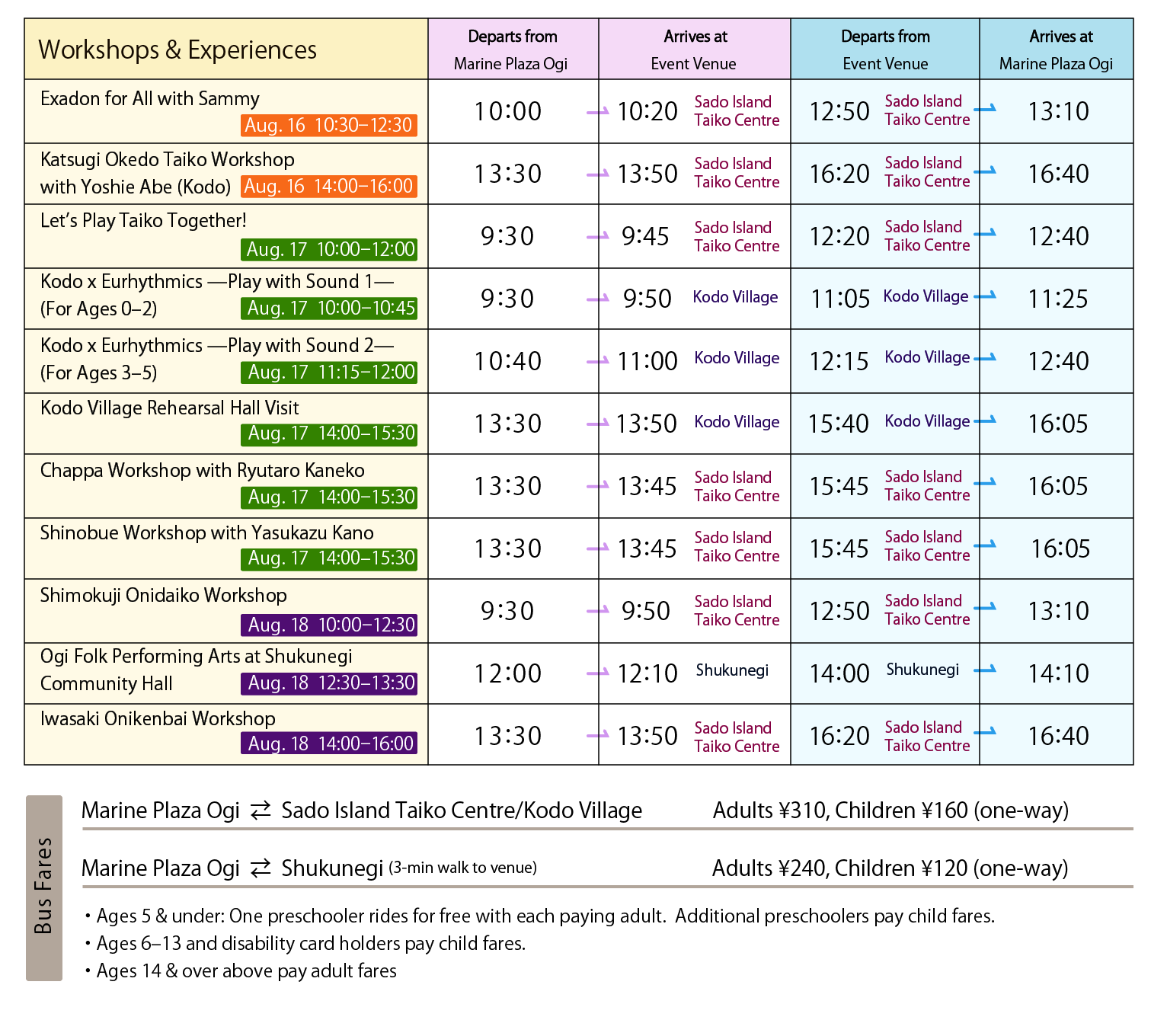 WS Bus Schedule